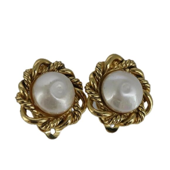 CHANEL Earring metal Gold CC Auth bs20026 - Picture 1 of 15